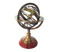 Medieval Replicas 12" Nautical Brass Armillary Sphere World Globe Rosewood Base Home Decor