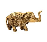 Medieval Replicas 4.2" Trunk-Up Baby Elephant Figurines/Statue - Decorative Elephant Brass Sculpture - Home/Office Decor