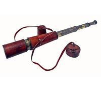 Medieval Replicas Handmade Brass Telescope Victorian London 1915 Tracker Spyglass Scope Replica Antique 32 inch Large Functional Vintage Souvenir with Hand-Stitched Leather Cap belt