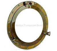 Medieval Replicas Marine Nautical Store Aluminum Porthole Antique Finish ~ Harbour Window Glass Ship Porthole Decor 17"