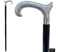 Medieval Replicas Natural Three Fold Wood Walking Stick - 36 Inch Handcrafted Strong Sturdy Wooden Hiking Cane with Brass Handle - Ideal for Men or Women with Active Outdoor Lifestyle