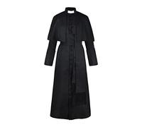 Medieval Retro Christian Priest Vintage Robe Gown-Church Pastor Celebrant Chasuble Cape Casscock Clergy Pulpit Altar Server Vestment Women Men Black S