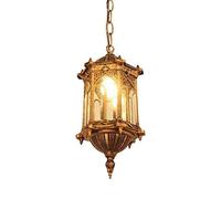 Medieval Retro Style Pendant Light, Personality Birdcage Type Metal Hanging Lamp, E27 Base Single-Head, Porch Balcony Corridor Decoration Lighting Fixtures