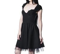 Medieval Ring Box Dark Large Size Gothic Dress Short Front and Long Backless Dress Enhance The Temperament Medieval Spawn Action Figure (Black, L)