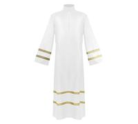 Medieval Robe Men's Prister Yard Uniform Priest Celebrant Tunic Chasuble Catholic Church Father Mass Tunic Fair Robe Stand-Up Collar Cape Halloween Costume