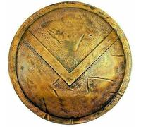 Medieval Round 300 Spartan Shield - Greek King Leonidas 18 Gauge Steel Armor LARP SCA Warrior Cosplay Battle Ready Shield Men, Gold, 24 inches