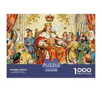 Medieval Royal Portrait Sitting Wooden Jigsaw Puzzle Waterproof 1000 Piece Puzzles for Adults Challenging And Brainteasing Educational Games