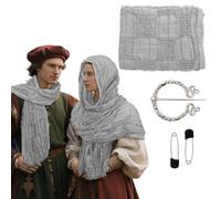 Medieval Shawl Hooded Scarf Wizard Cloak Renaissance Cowl Cape Tattered Viking Post Apocalyptic Costume Men Women