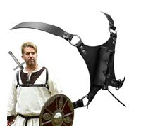 Medieval Shoulder Case - Faux Leather Material Adjustable Buckle Straps Vintage Style Comfortable Chest Harness | Costume Accessory with Holder for Cosplay Festival Rena