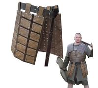 Medieval Skirt Men - Leather Style Bottom, Antique Protective Garment, Dark Hip Wrap | Historical Reenactment Outfit, Heavy Duty Wearing Gear for Land Ground Local Space Yard Floor Road Club
