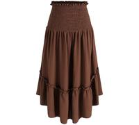 Medieval Skirt Women's Long Gothic Maxi Skirt Women's High Waist Costume Skirt with Ruffles Victorian Pleated Skirt Vintage Long Pleated Skirt Elegant A-line Skirts Festive Clothing for Halloween