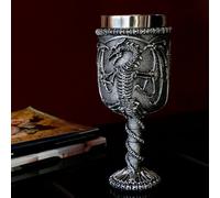 Medieval skull dragon wine goblet - dungeons and dragons chalice goblet - 14oz big Stainless Steel Drinking cup - GOT dragon D&D Fans gift for party decor birthday
