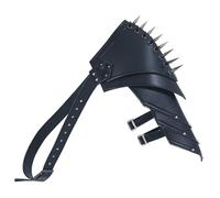 Medieval Spiked Shoulder Harness Punk Faux Leather Adjustable Shoulder Armor Halloween Viking Warrior Guards Costume (Style-Left) Black