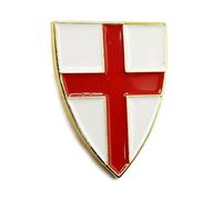 Medieval St George Cross Shield Enamel Pin Badge on Display Card