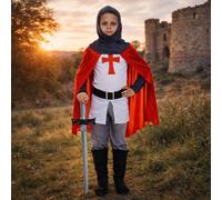Medieval St George Knight Fancy Dress Costume Crusader Child Boy Girl