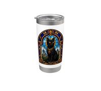 Medieval Stained Cat Glass Stainless Steel Insulated Tumbler