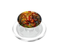 Medieval Stained Glass St George Lion PopSockets PopGrip for MagSafe