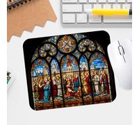 Medieval Stained Print Mouse Pad - Premium Waterproof Washable Design | Non-Slip Rubber Base for Gaming & Office | Durable Stitched Edge Desk Mousepad