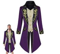 Medieval Steampunk Jacket for Men, Vintage Steampunk Tailcoat Jacket for Men, Victorian Steampunk Coat - Gothic Vintage Embroidered for Beast Costume, Jacket, Costume