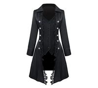 Medieval Steampunk Jackets for Women Vintage Halloween Costumes Gothic Button Corset Tailcoat Party Prom Wedding Stylish Tuxedo Uniform Renaissance Gothic Coat Medieval Jacket