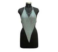 Medieval Steel Chainmail Top for Women - Handcrafted Metal Halter Armor - Bold Designer Queen Knight Costume - Warrior Festival Top - Renaissance LARP Cosplay Outfit