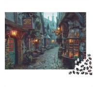 Medieval Street 1000 Pieces Jigsaw Puzzles Old Town Alley Sturdy Cardboard for People Who Love Quiet Time Relaxation at Home 38x26cm/1000pcs