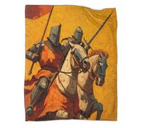 Medieval Style Cavalry Super Soft Blanket | Oil Painting Style Throws | Fluffy And Warmth Comfortable Travel Cover,40x50inch(100x130cm)