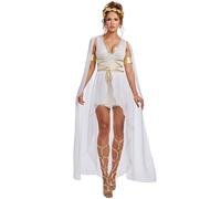 Medieval Style Halloween Costumes for Women Ancient Greek Goddess Cosplay Costume Perfect Halloween Outfit for Adults Includes Headpiece Waist Cord and Bracelet B,M