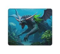 Medieval Style Monster Gaming Mouse Pad Small Mouse Mat with Stitched Edges Non-Slip Long Desk Pad 12x10 in Desk Mat for Keyboard Home Office Gaming Work