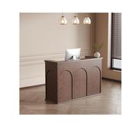 Medieval Style Reception Desk with Lockable Drawers Modern Retail Counter Walnut Finish 80cm/31.5in Ideal for Boutique and Reception Areas