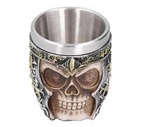 Medieval Style Skull Cup: 304 Stainless Steel Liner Resin Viking Cup, Lightweight and Rust-Proof, The First Choice for Party Home Decoration