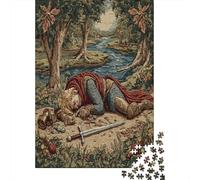 Medieval StyleJigsaw Puzzles 1000 Pieces for Adults Puzzle Educational Gameswounded Warrior Lying by The River
