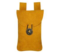 Medieval Suede Belt Pouch - Yellow 7.2x4.7 in