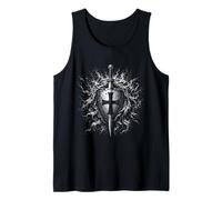 Medieval Sword and Shield Crusader Cross Knight Tank Top