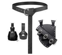 Medieval Sword Belt Frog Belt Pouch Hook Knight Renaissance Crossbody Sheath Holder Holster Ren Faire Cosplay Costume Accessory Props, Black, Standard, Medieval