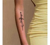Medieval Sword Herbal Temporary Tattoo Sticker, Semi-permanent Non-reflective, Waterproof, Lasting 2 Weeks, Fake Tattoos(2pcs)
