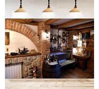 Medieval Tavern Inn Bar Photography Backdrop Fireplace Cooking Pot Ancient Kitchen Interior Decor Portrait Shooting Background 440x300CM