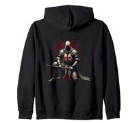 Medieval Templar Knight & Holy Crusader Warrior Zip Hoodie