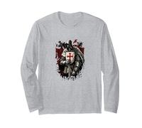 Medieval Templar Knights Crusader Long Sleeve T-Shirt, Adult Unisex, Heather Grey, XX-Large