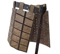 Medieval Thigh, Medieval Skirt Men,Double Sided Faux Leather Thigh Skirt | Waist Protector Suit Double Sided Retro Medieval for Party Cosplay Show Holiday, Light brown, Se référer à la description