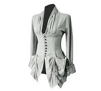 Medieval Top Women Pirate Peasant Cosplay Outift Ladies Gothic Costume 2025 Longline Fancy Blouse Steampunk Retro Festival Blazer Ruffle Layered 18th Century Court Victorian Carnival Clothing