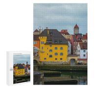 Medieval Town by The River Jigsaw Puzzle, 1000 PCS, Indoor Activity for The Home, A Mindful Leisure Activity for Puzzle Lovers, at Home