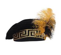 Medieval Tudor Beret Hat - Renaissance Cap, Decorative Brooch, Classic Vintage Costume Accessory | Elegant Historic Headwear for Men Women Cosplay with Renaissance Faire PARTý ÊVENT Fa