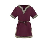 Medieval Tunic Kids Viking Costume Halloween Renaissance Warrior Knight Top