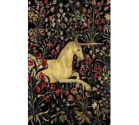Medieval Unicorn Midnight Floral Tapestry Notebook: Journal, paperback, 6x9 inches, , 100 pages