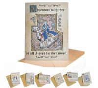 Medieval Valentine’s Cards, Hilarious Medieval Valentine Day Card with Envelopes, Greeting Cards for Classroom Exchange Wedding Engagement Anniversary (C)