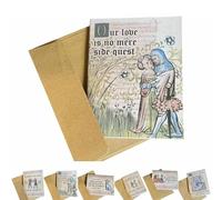 Medieval Valentine’s Cards with Envelopes, Funny Medieval Meme Valentine Cards with Weird Guys, Medievals Card with Kraft Envelopes, Unique Humorous Greeting Card for Boyfriend, Girlfriend (E)