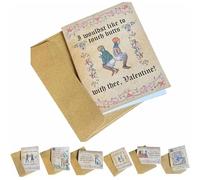 Medieval Valentine’s Cards with Envelopes, Funny Medieval Meme Valentine Cards with Weird Guys, Medievals Card with Kraft Envelopes, Unique Humorous Greeting Card for Boyfriend, Girlfriend (B)