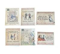 Medieval Valentine's Cards 6pcs | Funny Medieval Love Car With Handwritten Manuscript Art | For Art Enthusiasts Couples Valentines Day And Anniversarys Gift
