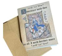 Medieval Valentine's Cards,Funny Medieval Love Car with Handwritten Manuscript Art,Valentine's Card with Medieval Charm & Modern Humorfor Couples &Medieval Art Enthusiasts (A)